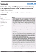 Cover page: Germination timing and chilling exposure create contingency in life history and influence fitness in the native wildflower Streptanthus tortuosus