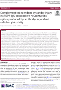 Cover page: Complement-independent bystander injury in AQP4-IgG seropositive neuromyelitis optica produced by antibody-dependent cellular cytotoxicity