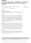 Cover page: Proteome-wide Analyses Identified Cortical Proteins Associated With Resilience for Varied Cognitive Abilities