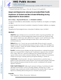 Cover page: Anger and Depression Among Incarcerated Male Youth: Predictors of Violent and Nonviolent Offending During Adjustment to Incarceration