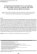 Cover page: A Randomized Controlled Trial of Local Delivery of a Rho Inhibitor (VX-210) in Patients with Acute Traumatic Cervical Spinal Cord Injury