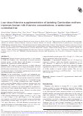 Cover page: Low-dose thiamine supplementation of lactating Cambodian mothers improves human milk thiamine concentrations: a randomized controlled trial