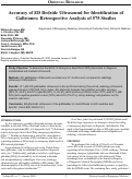 Cover page: Accuracy of ED Bedside Ultrasound for Identification of Gallstones: Retrospective Analysis of 575 Studies