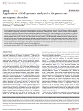 Cover page: Application of full-genome analysis to diagnose rare monogenic disorders