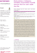 Cover page: Model predictions of deformation, embolization and permeability of partially obstructive blood clots under variable shear flow