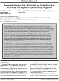 Cover page: Impact of Resident-Paired Schedule on Medical Student Education and Impression of Residency Programs