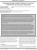 Cover page: Preliminary Results of Initial Testing for Coronavirus (COVID-19) in the Emergency Department