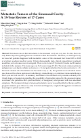 Cover page: Metastatic Tumors of the Sinonasal Cavity: A 15-Year Review of 17 Cases.