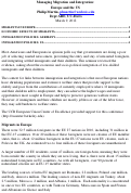 Cover page: Managing Migration and Integration:  Europe and the US