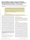 Cover page: Suture Catheter for Rescue Perineural Catheter Placement When Unable to Position a Conventional Through-the-Needle Catheter: A Case Report.