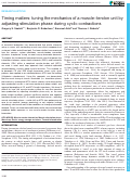 Cover page: Timing matters: tuning the mechanics of a muscle–tendon unit by adjusting stimulation phase during cyclic contractions