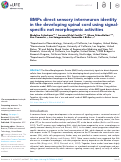 Cover page: BMPs direct sensory interneuron identity in the developing spinal cord using signal-specific not morphogenic activities