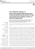 Cover page: The LONI QC System: A Semi-Automated, Web-Based and Freely-Available Environment for the Comprehensive Quality Control of Neuroimaging Data.