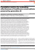 Cover page of Foundation metrics for evaluating effectiveness of healthcare conversations powered by generative AI