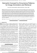 Cover page: Semantic Concept Co-Occurrence Patterns for Image Annotation and Retrieval