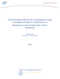 Cover page: The Promise and Peril for Universities Using Correlates of Race in Admissions in Response to the Grutter and Fisher Decisions