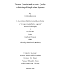 Cover page: Thermal comfort and acoustic quality in buildings using radiant systems