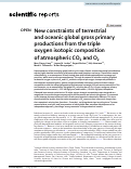 Cover page: New constraints of terrestrial and oceanic global gross primary productions from the triple oxygen isotopic composition of atmospheric CO2 and O2