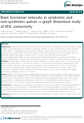 Cover page: Brain functional networks in syndromic and non-syndromic autism: A graph theoretical study of EEG connectivity