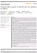 Cover page: Systematic failure to operate on colorectal cancer liver metastases in California.