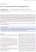 Cover page: Direct Transcriptional Effects of Apolipoprotein E