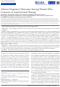 Cover page: Adverse Pregnancy Outcomes Among Women Who Conceive on Antiretroviral Therapy