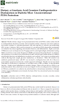 Cover page: Dietary α-Linolenic Acid Counters Cardioprotective Dysfunction in Diabetic Mice: Unconventional PUFA Protection