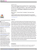 Cover page: Documenting best practices for maintaining access to HIV prevention, care and treatment in an era of shifting immigration policy and discourse