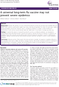 Cover page: A universal long-term flu vaccine may not prevent severe epidemics