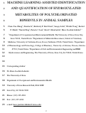 Cover page: Machine Learning-Assisted Identification and Quantification of Hydroxylated Metabolites of Polychlorinated Biphenyls in Animal Samples