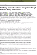 Cover page: Catalyzing sustainable fisheries management through behavior change interventions