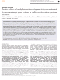 Cover page: Positive effects of methylphenidate on hyperactivity are moderated by monoaminergic gene variants in children with autism spectrum disorders