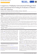 Cover page: Comparison of Multiplex Gastrointestinal Pathogen Panel and Conventional Stool Testing for Evaluation of Patients With HIV Infection