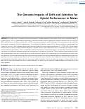 Cover page: The Genomic Impacts of Drift and Selection for Hybrid Performance in Maize