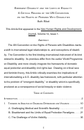 Cover page: Emergent Disability and the Limits of Equality: A Critical Reading of the UN Convention on the Rights of Persons With Disabilities