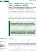 Cover page: Role of endothelial cells in pulmonary fibrosis via SREBP2 activation