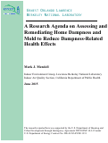 Cover page: A Research Agenda on Assessing and Remediating Home Dampness and Mold to Reduce Dampness-Related Health Effects: