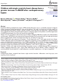 Cover page: Children with single ventricle heart disease have a greater increase in sRAGE after cardiopulmonary bypass.