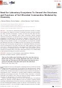 Cover page: Need for Laboratory Ecosystems To Unravel the Structures and Functions of Soil Microbial Communities Mediated by Chemistry