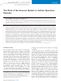 Cover page: The Role of the Immune System in Autism Spectrum Disorder