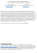 Cover page: Firm participation in voluntary regulatory initiatives: The Accord, Alliance, and US garment importers from Bangladesh