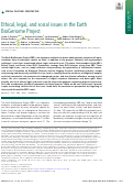 Cover page: Ethical, legal, and social issues in the Earth BioGenome Project