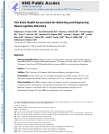 Cover page: The Brain Health Assessment for Detecting and Diagnosing Neurocognitive Disorders