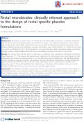 Cover page: Rectal microbicides: clinically relevant approach to the design of rectal specific placebo formulations