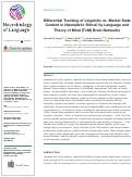 Cover page: Differential Tracking of Linguistic vs. Mental State Content in Naturalistic Stimuli by Language and Theory of Mind (ToM) Brain Networks.