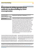 Cover page: Protection of cell therapeutics from antibody-mediated killing by CD64 overexpression.