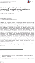 Cover page: Site Interiography and Geophysical Scanning: Interpreting the Texture and Form of Archaeological Deposits with Ground-Penetrating Radar