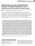 Cover page: Morphologic and immunohistochemical features of malignant peripheral nerve sheath tumors and cellular schwannomas