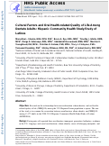 Cover page: Cultural factors and oral health-related quality of life among dentate adults: Hispanic community health study/study of Latinos