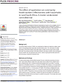 Cover page: The effect of supervision on community health workers’ effectiveness with households in rural South Africa: A cluster randomized controlled trial